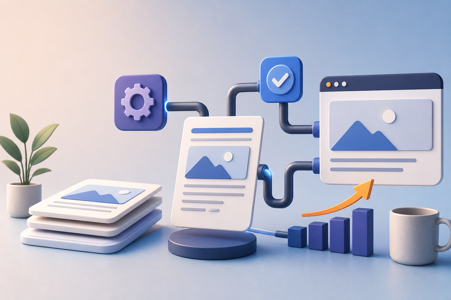 Fluxo de automação de SEO com dashboard e publicação automática para manter o blog ativo