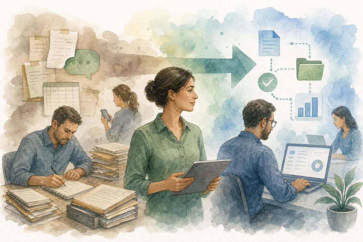 Digitalização de processos em pequenas e médias empresas com transição gradual e continuidade operacional