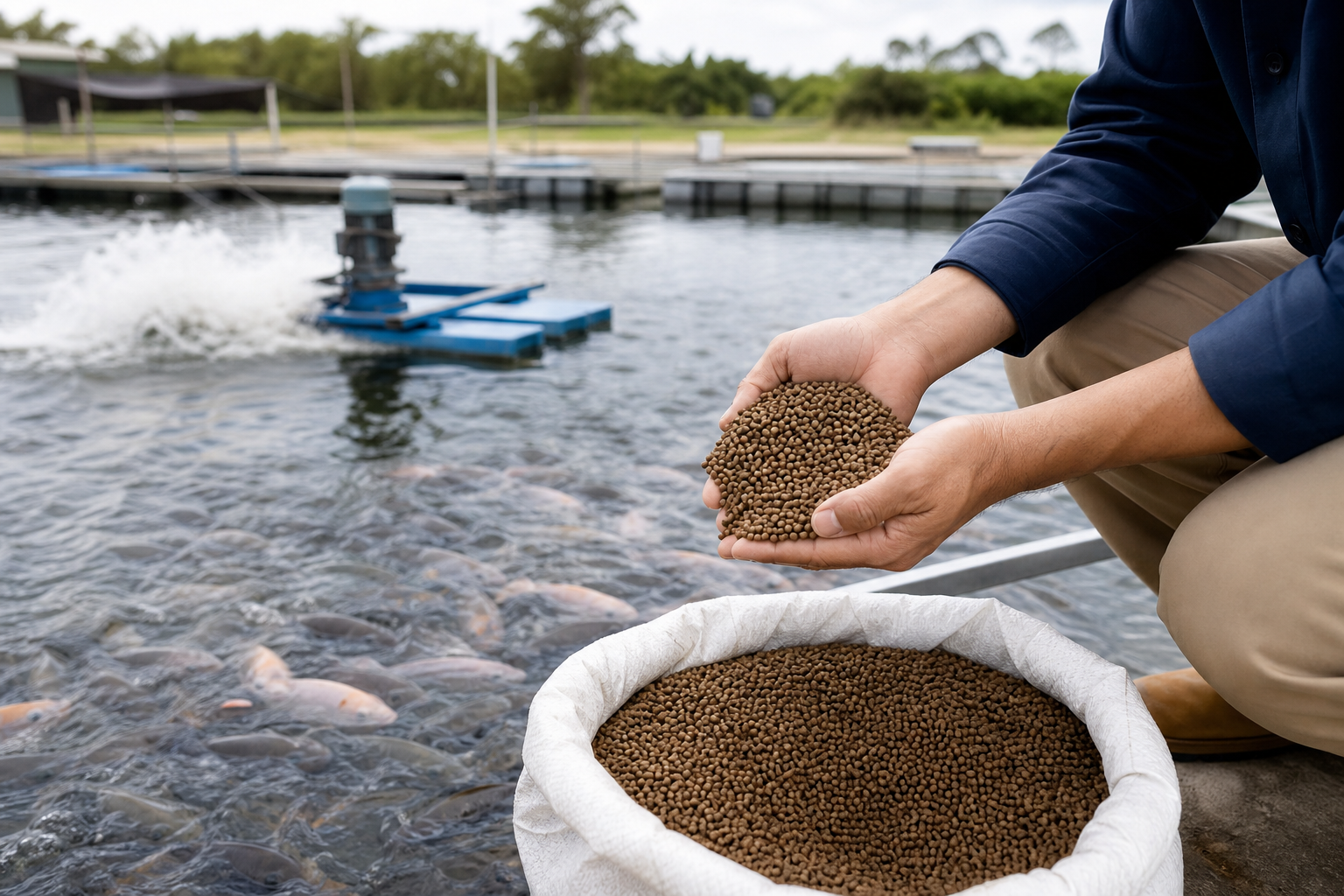 Ração peixes para piscicultura com foco em digestibilidade e desempenho do cultivo