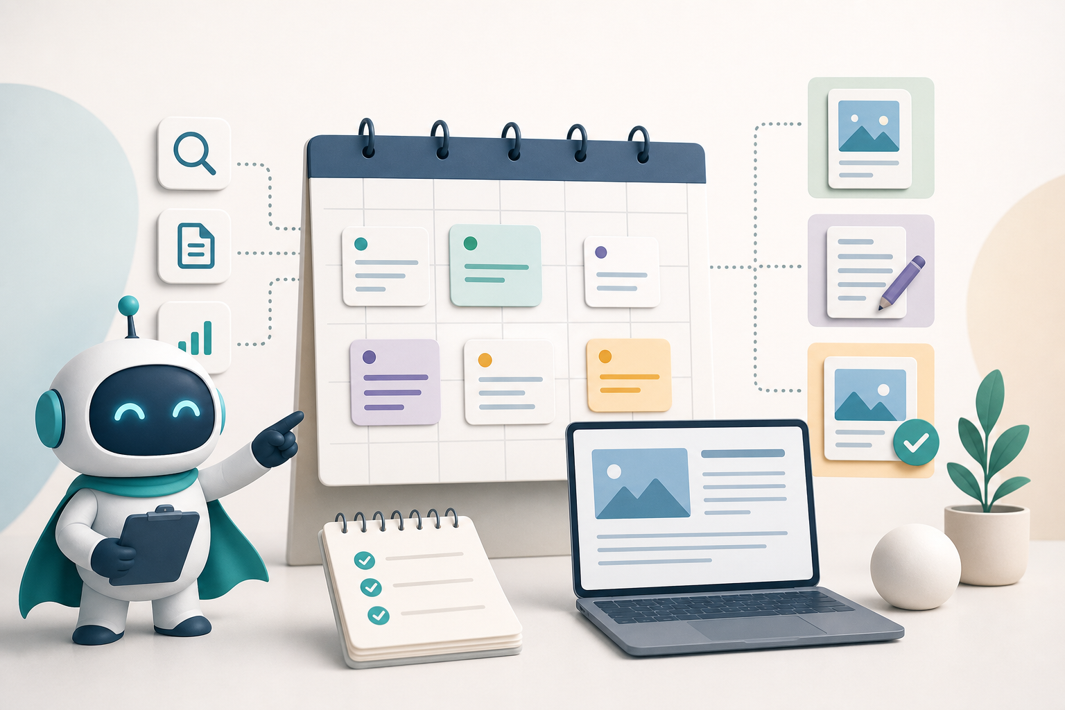 Plano de conteúdo para blog com pautas organizadas, consistência editorial e fluxo de publicação