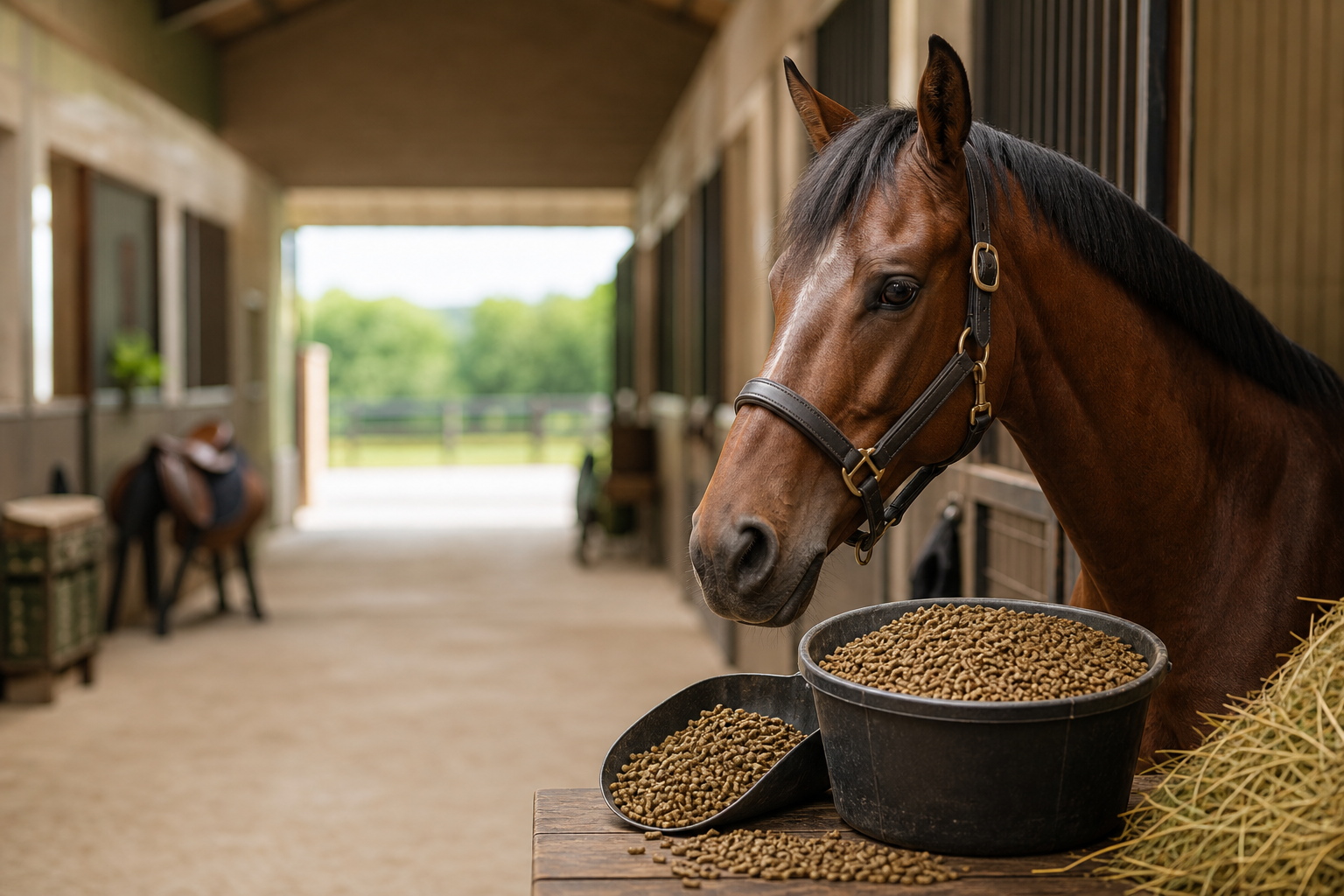 Ração para cavalos de esporte com foco em energia sustentada, recuperação muscular e desempenho