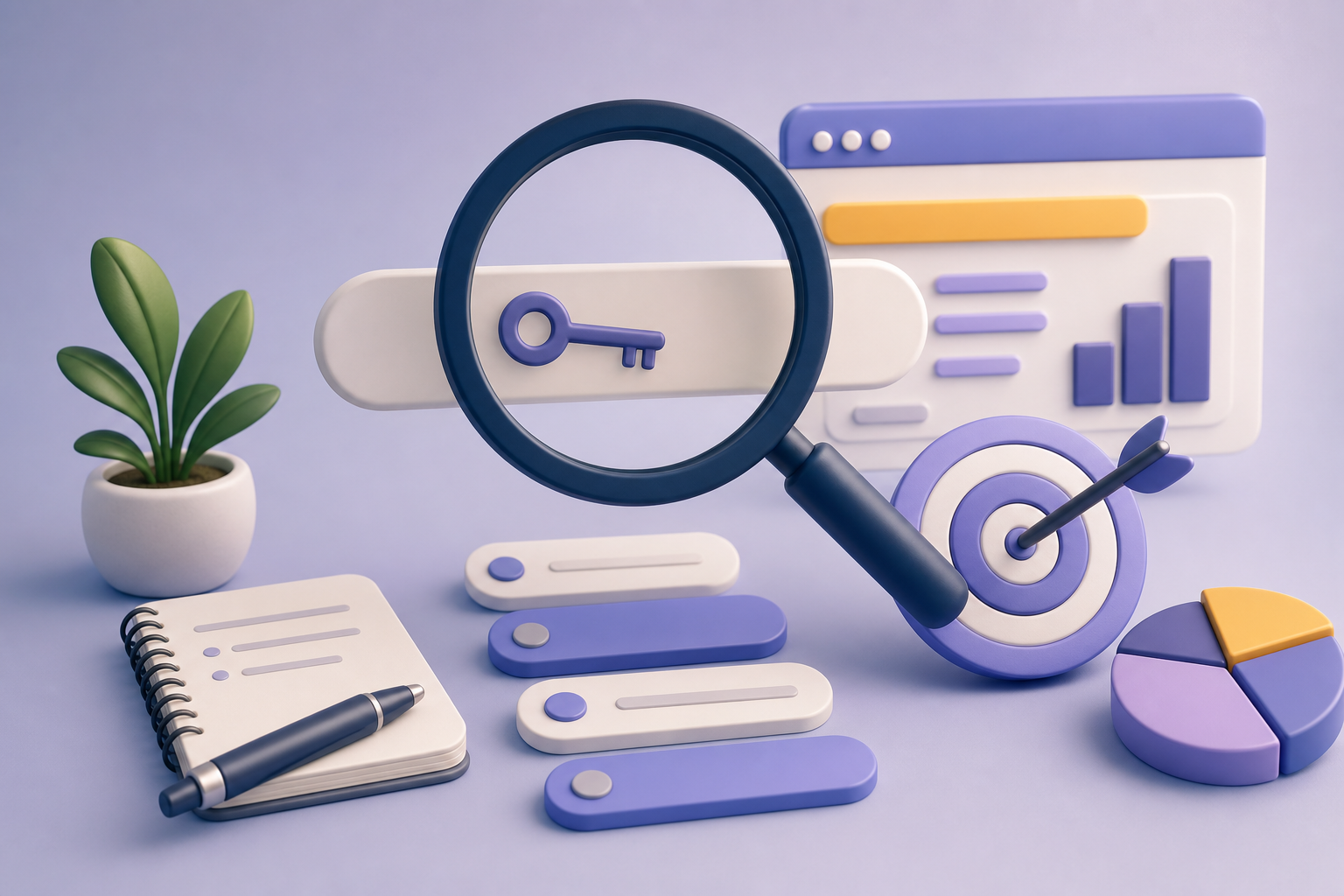 Pessoa planejando palavras-chave para um blog de empresa em um dashboard de conteúdo