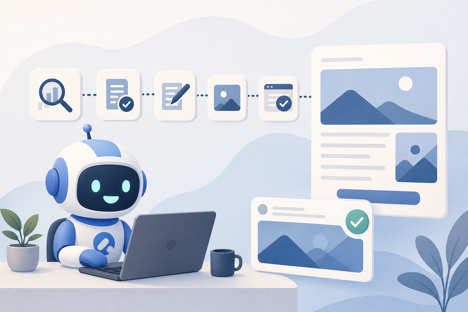 Painel de blog automático com artigos SEO, publicação automática e dashboard de acompanhamento