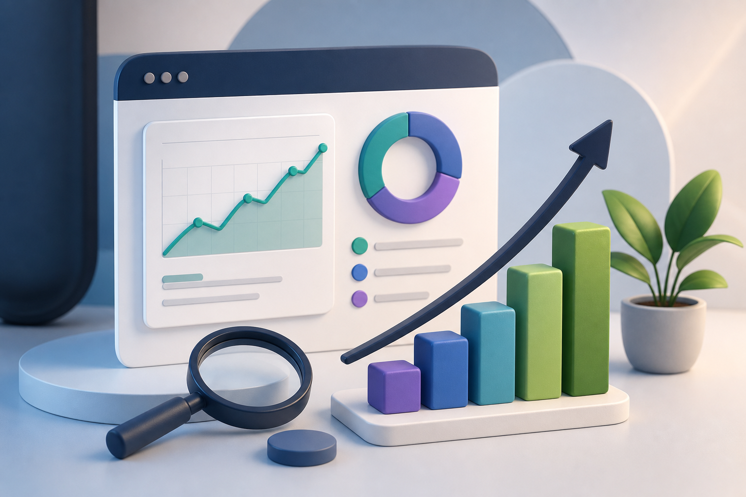Dashboard com rank tracking, SEO Score e sinais de desempenho de blog