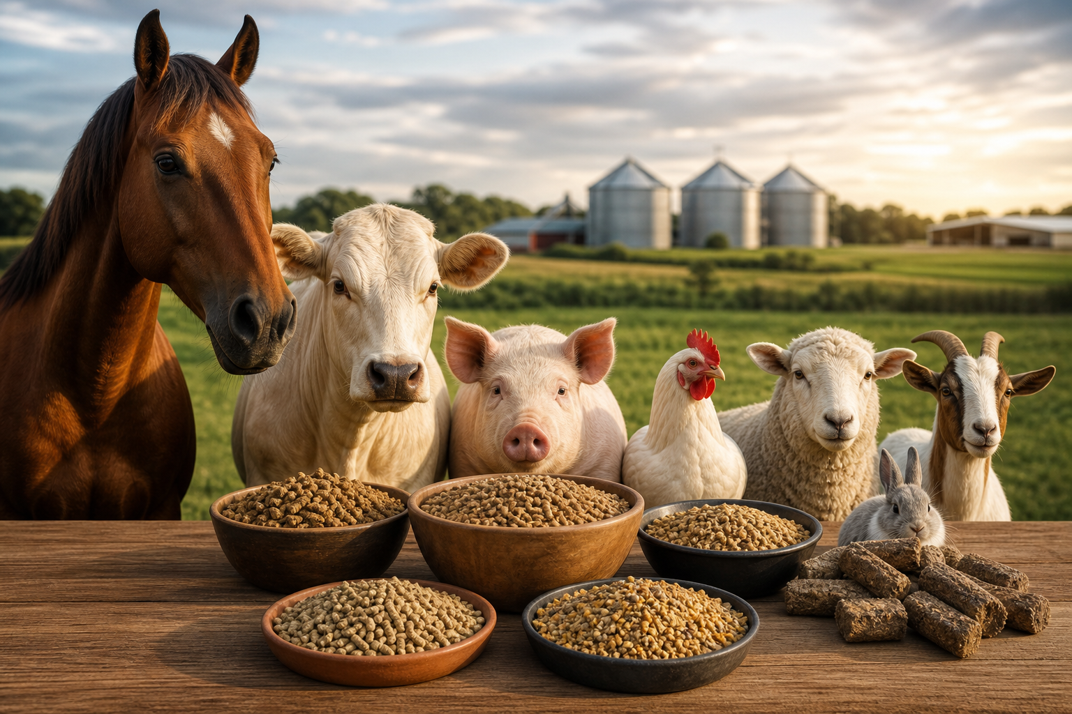 Linha completa de nutrição animal para diferentes espécies com foco em qualidade, padronização e distribuição regional.