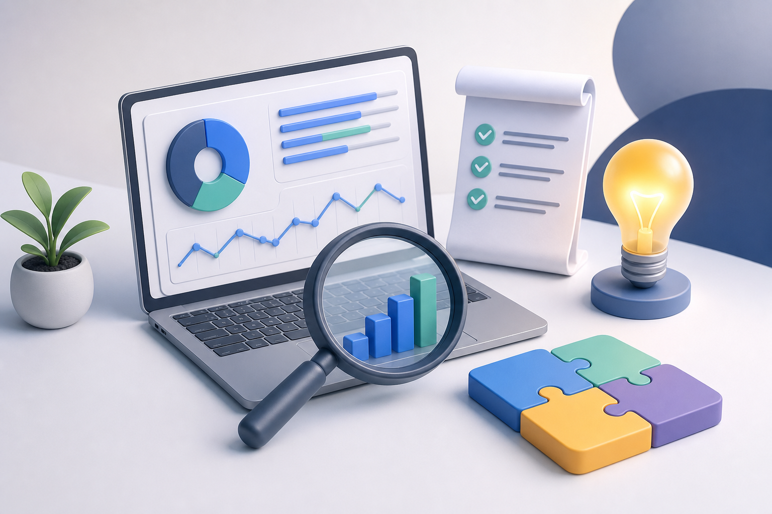 Análise SEO do blog em dashboard com oportunidades de pautas e desempenho de conteúdos