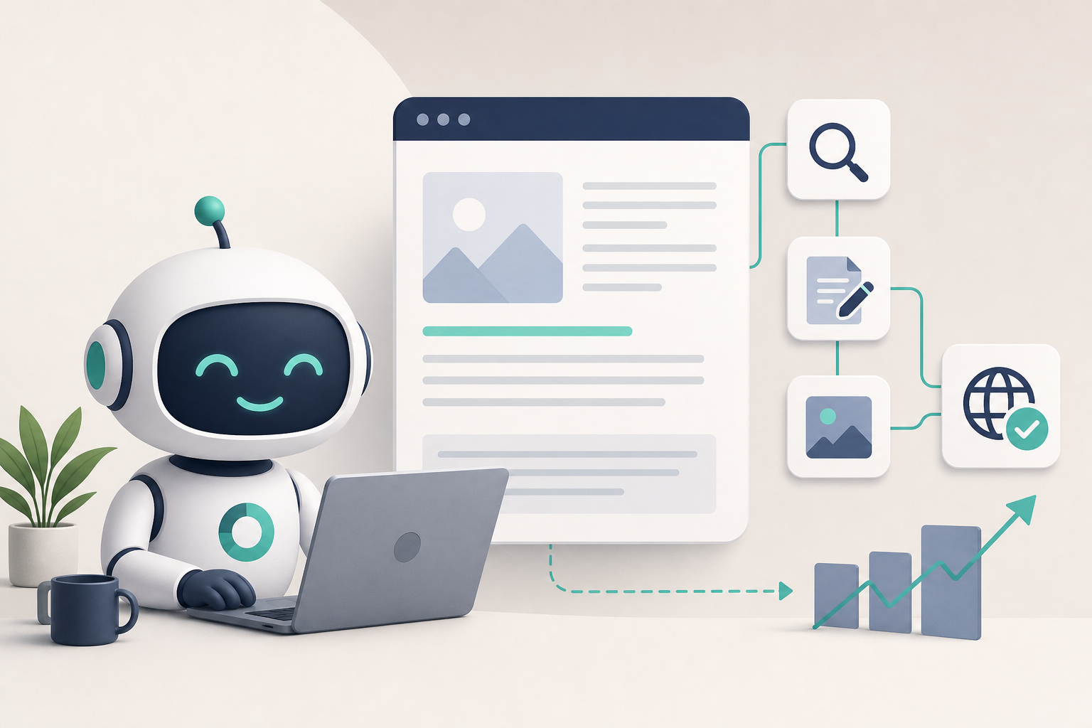 Equipe planejando conteúdo SEO com consistência e automação para manter o blog ativo com identidade de marca