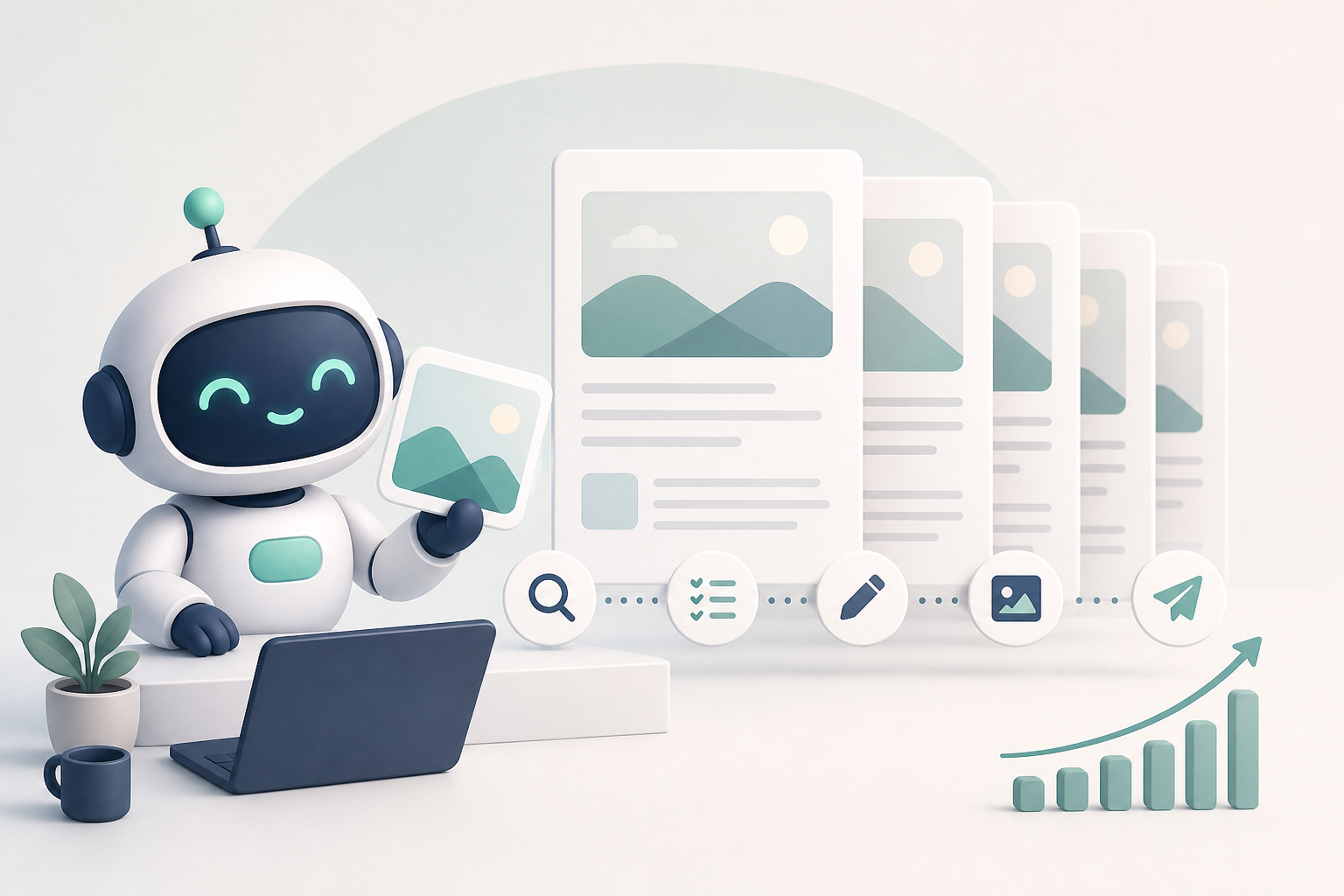Imagem IA aplicada a um blog corporativo com padrão visual consistente
