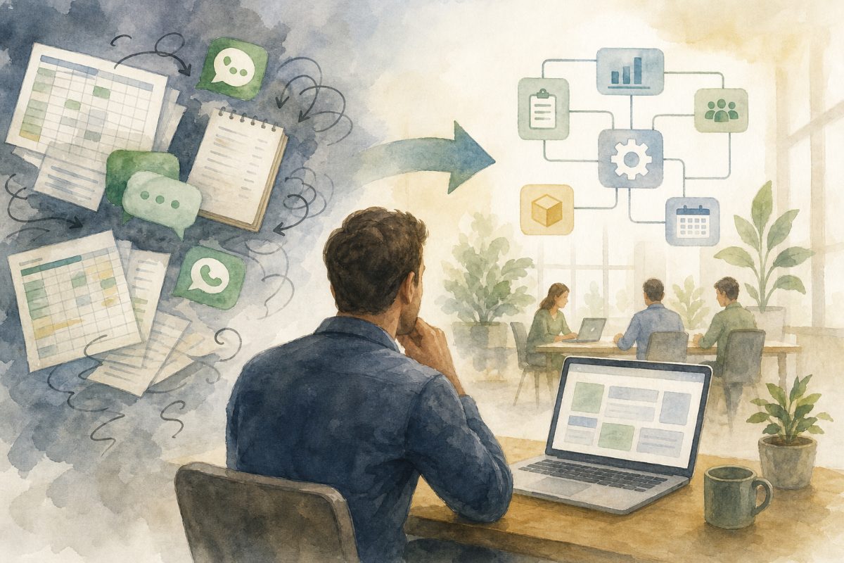 Desenvolvimento de sistema para empresas que precisam organizar planilhas, WhatsApp e processos internos
