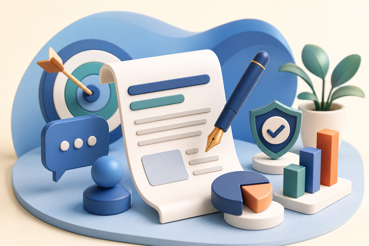 Ilustração sobre tom de voz no conteúdo SEO e consistência da identidade da marca