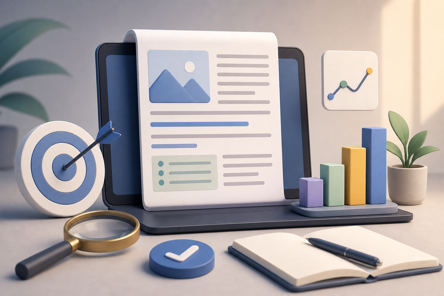 Profissional analisando a estrutura de artigos SEO para manter o blog útil e alinhado à estratégia da marca