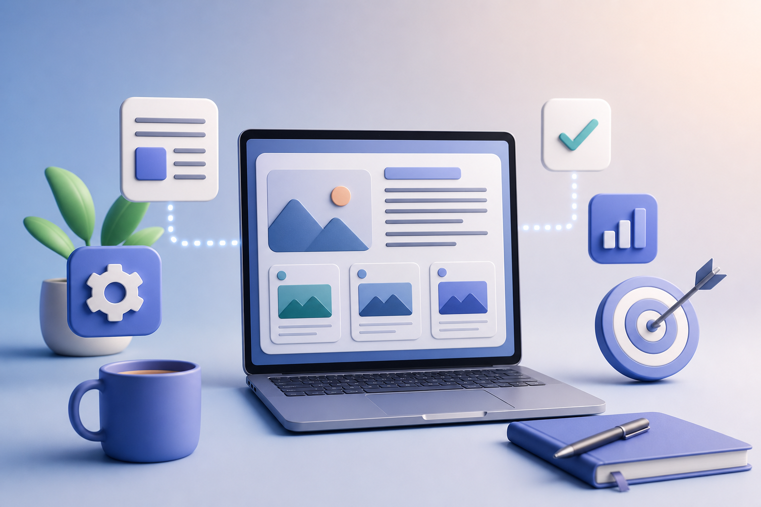 Marketing de conteúdo com automação, artigos SEO, imagem IA e dashboard para manter o blog ativo