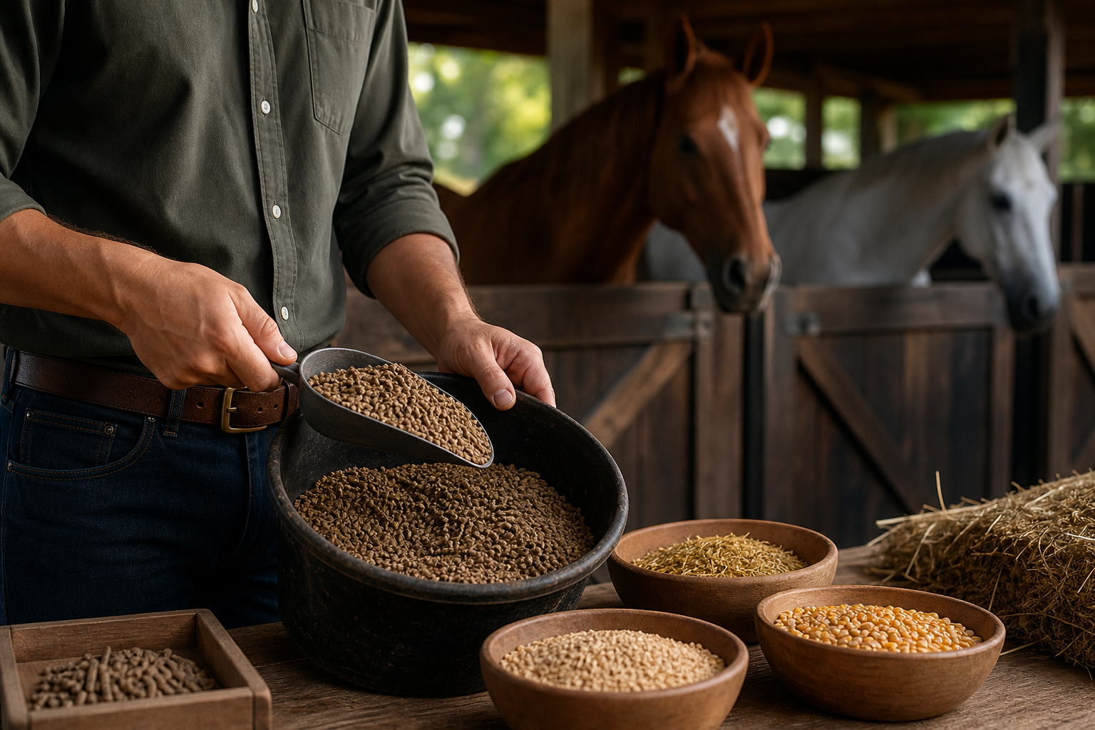 Ração para cavalos e nutrição equina com foco em desempenho, manutenção e fases da vida